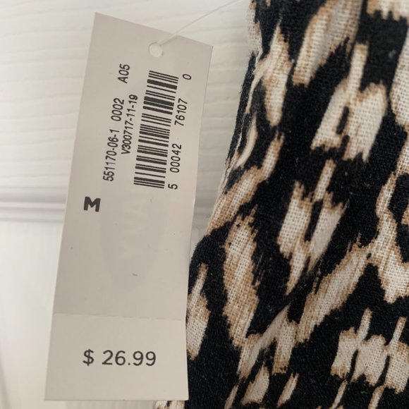 NWT OLD NAVY Linen Shorts Pull On Drawstring Ikat Print Neutral Size MEDIUM - Picture 3 of 4